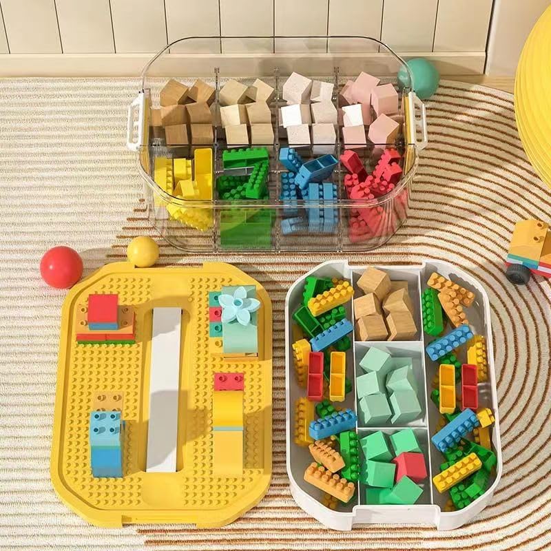 【楽天スーパーSALE対象商品】 おもちゃ 収納ボックス 積み木 透明収納ケース 仕切り付き 積み重ね可能 省スペース 大容量 子供用 知育玩具 多機能 パーツ収納
