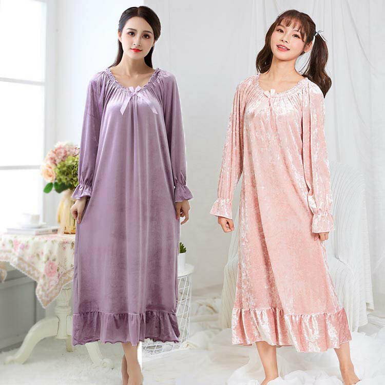 冬新作 レディース 姫系 もこもこ ルームワンピース パジャマ マキシ丈 冬用 暖かい 防寒 ネグリジェ