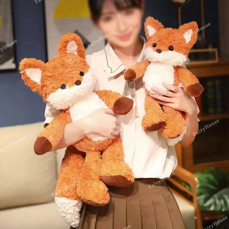 狐のぬいぐるみ 抱っこクッション 癒し系 ふわふわ かわいい 誕生日プレゼント ベッドサイド 縫いぐるみ 子供用 ふかふか