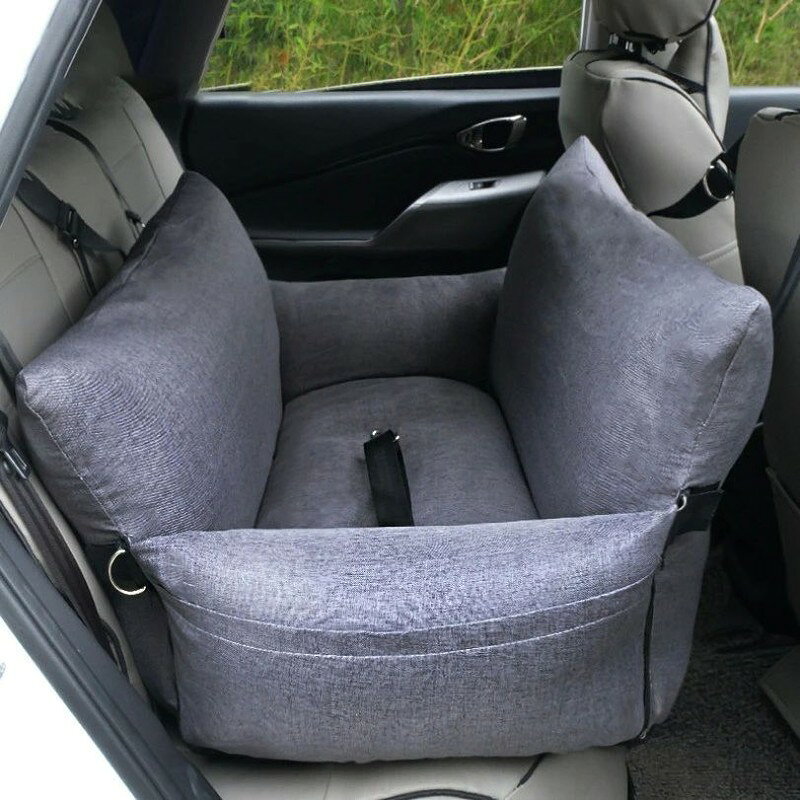 樂天商城 - 車載用ペットソファ 犬 猫 ペットドライブボックス ドライブベッド ペットクッション 小型犬 中型犬 カー用品 お出かけ 飛び出し防止 後部座席 アウトドア 防災 旅行 車載 滑り止め 2WAY 全車種 夏用