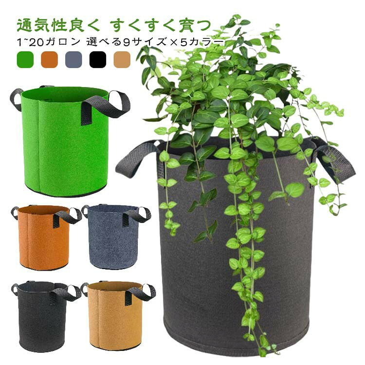 不織布プランター 布鉢 栽培袋 6個セット 通気性抜群 折りたたみ可能 軽量 家庭菜園 ベランダ菜園 ガーデニング 野菜 観葉植物 植え替え...