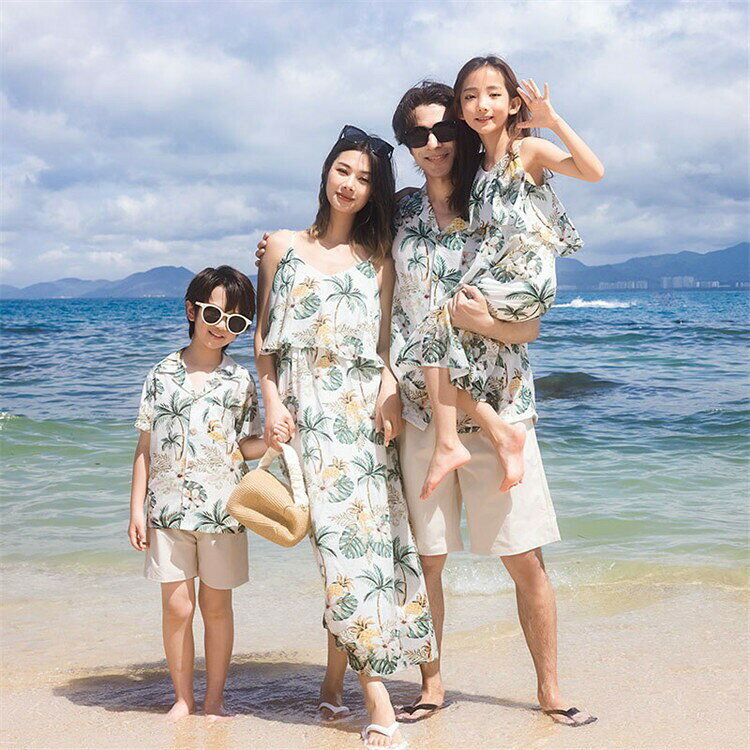 樂天商城 - アロハシャツ メンズ ココナッツ柄 パイナップル柄 親子ペア ワンピース 花柄ワンピース 男の子 女の子 親子コーデ レディース 親子 ペアルック 親子お揃い 夏 半袖花柄シャツ パパ ママ 家族ペアルック