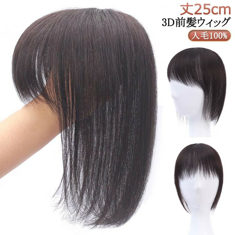 樂天商城 - ベース 部分ウィッグ 人毛100% 丈25cm 女性用 ブラウン ブラック 3D前髪ウィッグ 頭頂部 ヘアピース トップカバー 自然仕立て