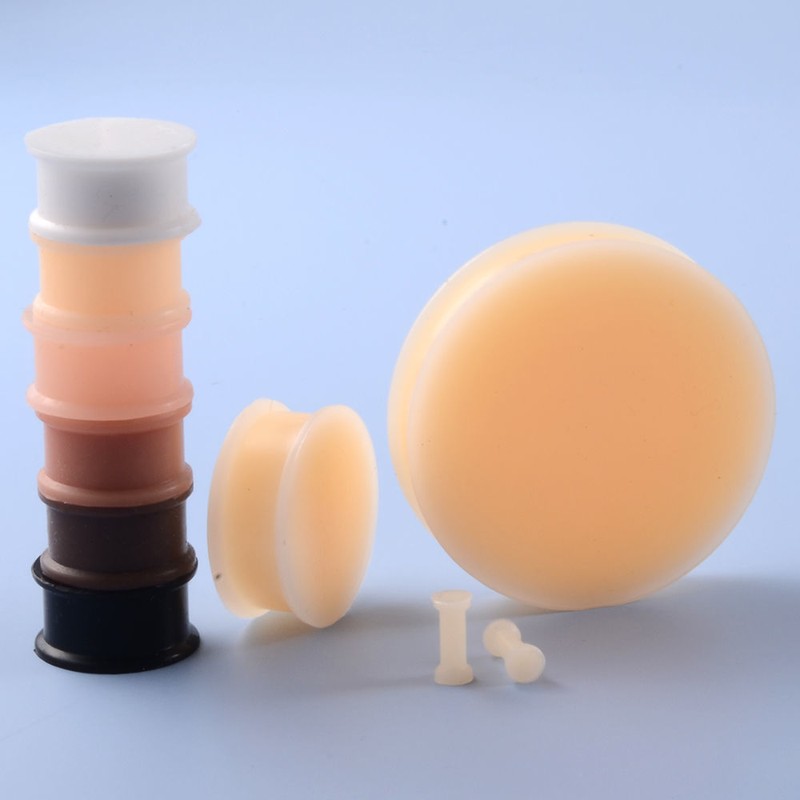 ボディピアス シリコンプラグ リテーナー 軟骨ピアス用 スキンカラー 拡張器 6Gから00G サイズ豊富 3mm-38mm
