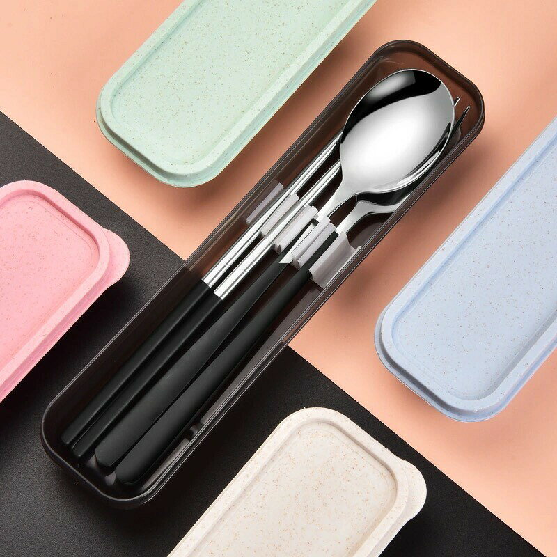 Chopsticks - ステンレス 箸 スプーン フォーク 携帯便利 収納ケース 弁当 通勤 通学 アウトドア キャンプ 大人用 ギフト 贈り物 実用的