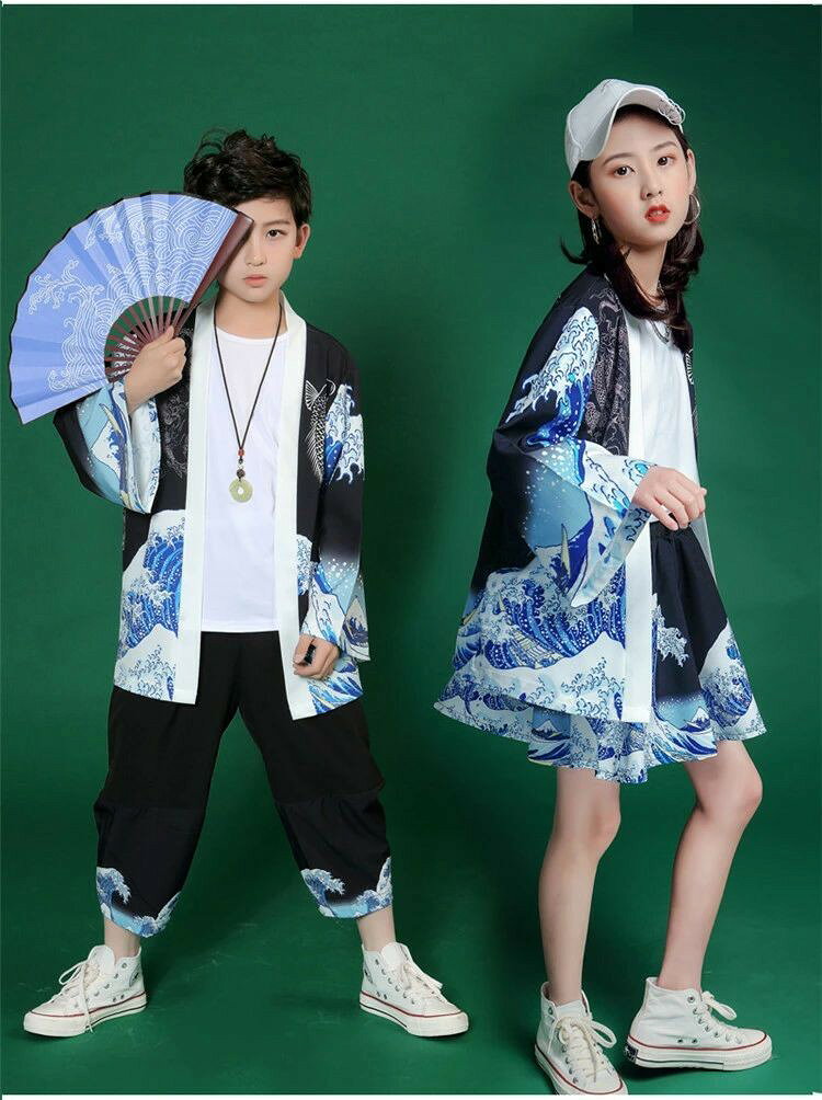 乐天商城 - 【★店内全品対象クーポン有★】 キッズ 和風 ダンス衣装 セットアップ 女の子 男の子 ヒップホップ イベント衣装 120-170