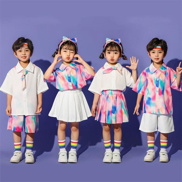 乐天商城 - ダンス衣装 子供服 夏 2点セット 半袖シャツ パンツセット 練習着 舞台衣装 100-180cm