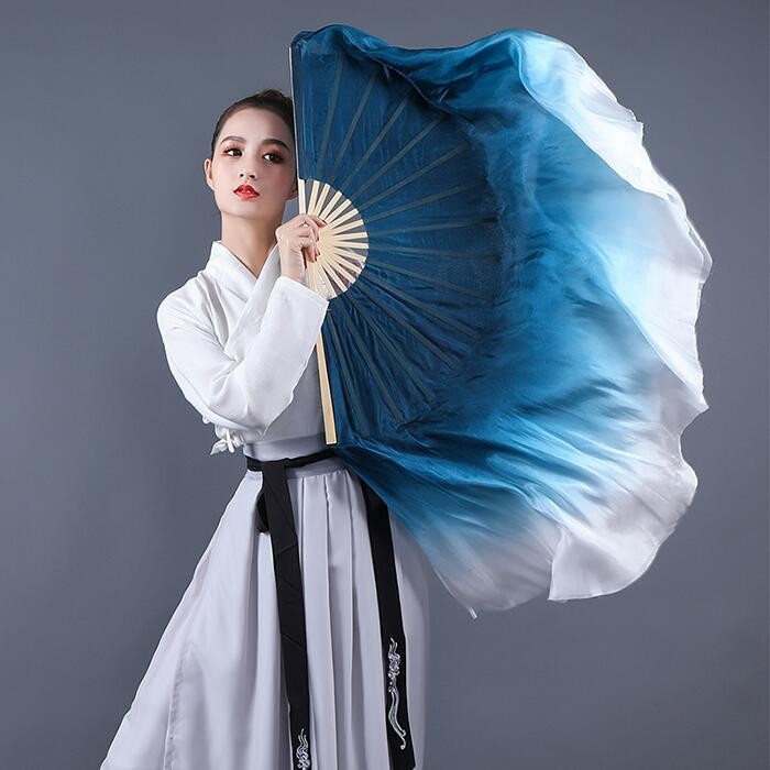 ベリーダンスファンベール シルク扇子 扇長36cm 左手用 右手用 1本 演出小道具