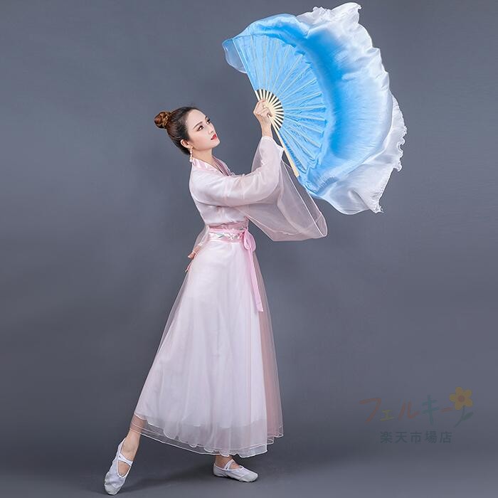 ベリーダンスファンベール シルク扇子 扇長36cm 左手用 右手用 1本 演出小道具