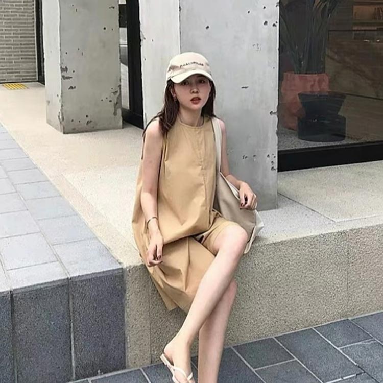 ポケット付き ラッシュガード レディース オールインワン サロペット つなぎ オーバーオール パンツドレス ノースリーブ ラウンドネック サイドポケット 体型カバー ジャンプスーツ サロペ 着痩せ 体型カバー UVカット ノースリーブ おしゃれ