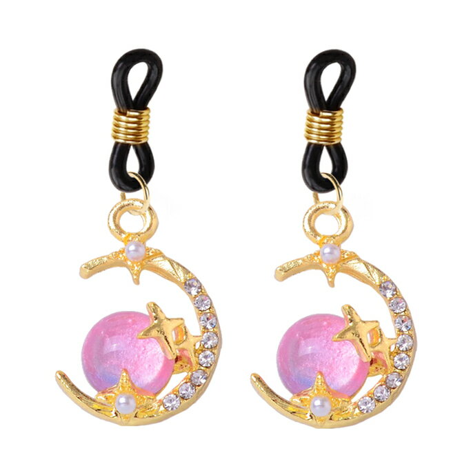 Rakuten - プライバシー梱包　　GuruGuru インナーアクセサリー スタームーン 星 月 ボディジュエリー バストトップ クリップ ノンピアス 弾力バンド 痛くない ドレス コスプレ アパレル小物 雑貨 日用品