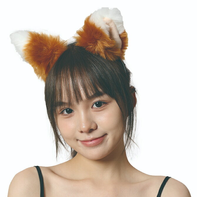 Rakuten - 【中身がバレないプライバシー梱包】 コスプレ 小物 アニマル カチューシャ もふもふ 耳 位置調整可能 スライド式 茶 白 ブラウン ホワイト アクセサリー 男女兼用 フリーサイズ メンズ 男の娘 女装 撮影会