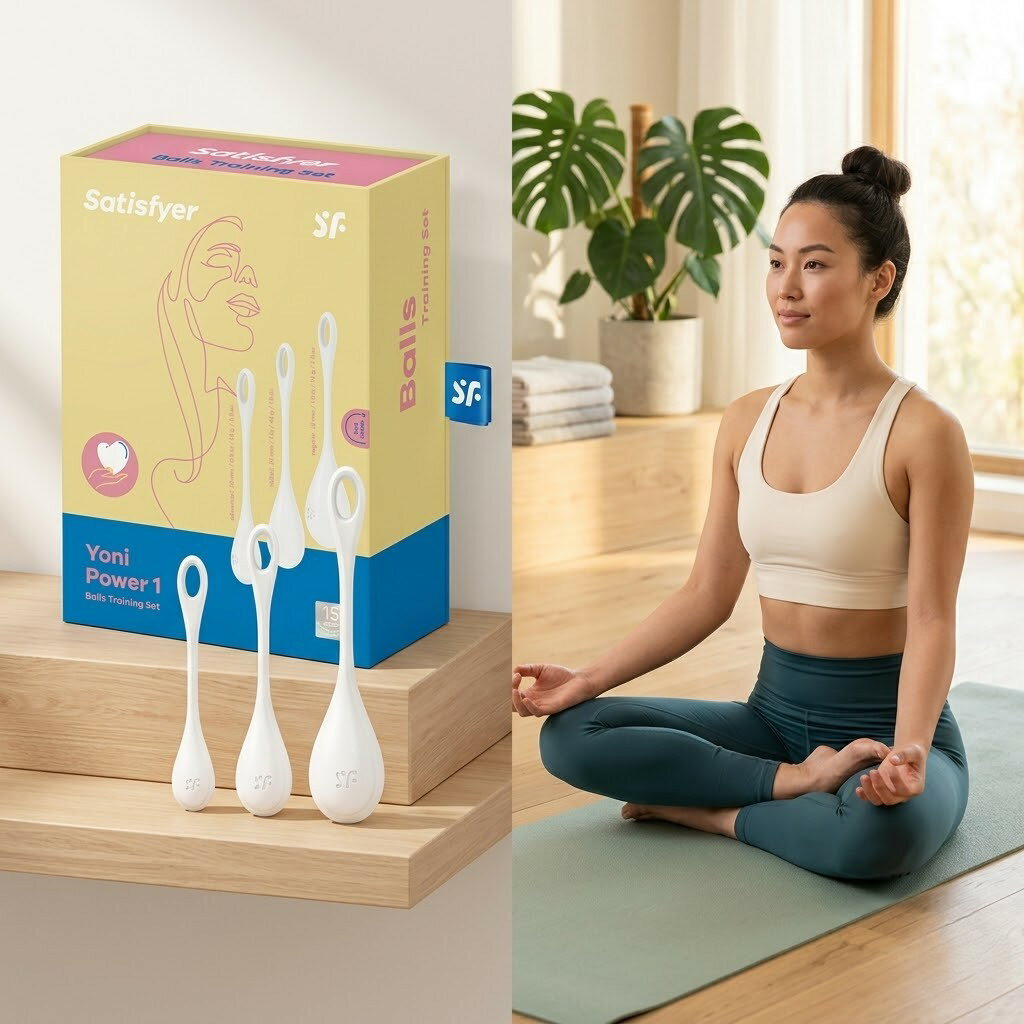 Rakuten - プライバシー梱包　Satisfyer ヨニパワー1 ホワイト 3個セット 骨盤底筋トレーニング インナーマッスル エクササイズ フェムケア 尿もれ対策 ステップアップ シリコン 雑貨 日用品