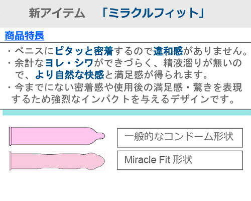 オアシス商事のプライバシー梱包 　衛生用品 コンドーム サガミ ミラクルフィット 5個入り 先端フラット形状 2段フィット スキン ラテックス製 フレーバー配合 個人向けケア用品 日用品｜アングル2