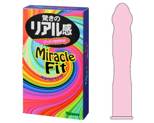 オアシス商事のプライバシー梱包 　衛生用品 コンドーム サガミ ミラクルフィット 10個入り 先端フラット形状 2段フィット スキン ラテックス製 フレーバー配合 個人向けケア用品 日用品｜アングル2
