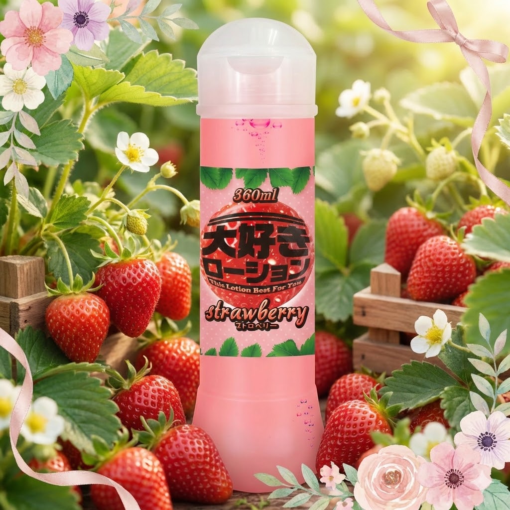プライバシー梱包 大好きローション 360ml ストロベリー 香り付き イチゴ 苺 潤滑 ゼリー マッサージ ローション 大容量 ワンタッチキャップ ボディケア リラックス 癒し