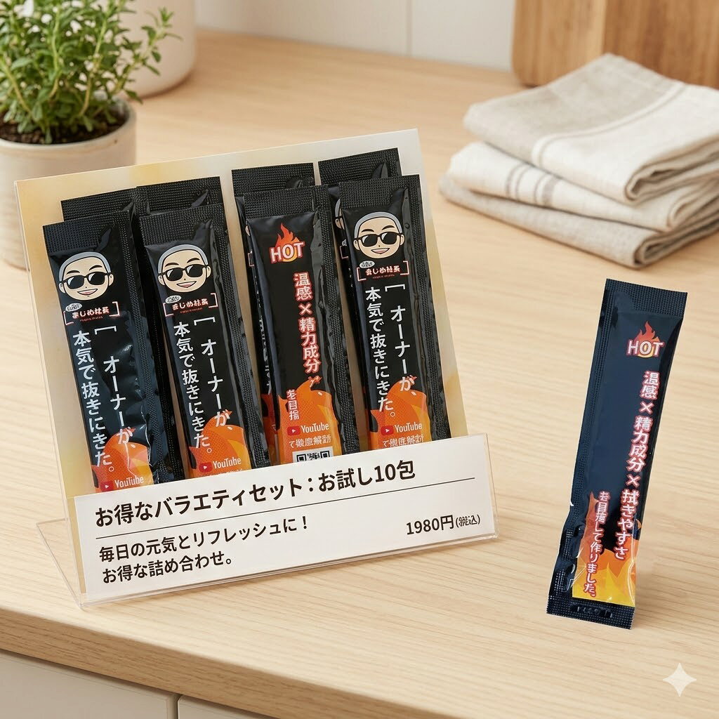 プライバシー梱包 潤滑まじめ社長 セルフケアローション 分包 10個セット ホット 温感 潤滑 ゼリー マッサージ 携帯用 使い切り アルギニン シトルリン ガラナ 配合 拭き取り簡単 日本製