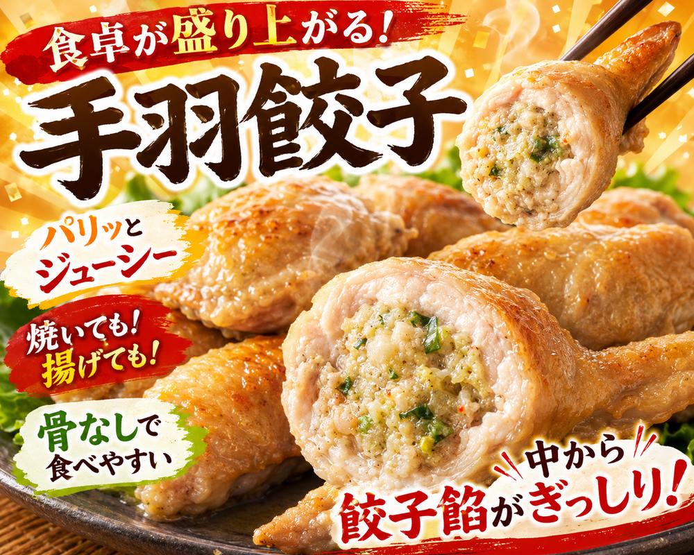 手羽餃子 10本入り 650g 手羽先 餃子 ぎょうざ 骨抜きで食べやすい 冷凍 肉汁 おかず おつまみ お弁当 揚げ物 BBQ バーベキュー パーティー 家族 お取り寄せ グルメ 送料無料