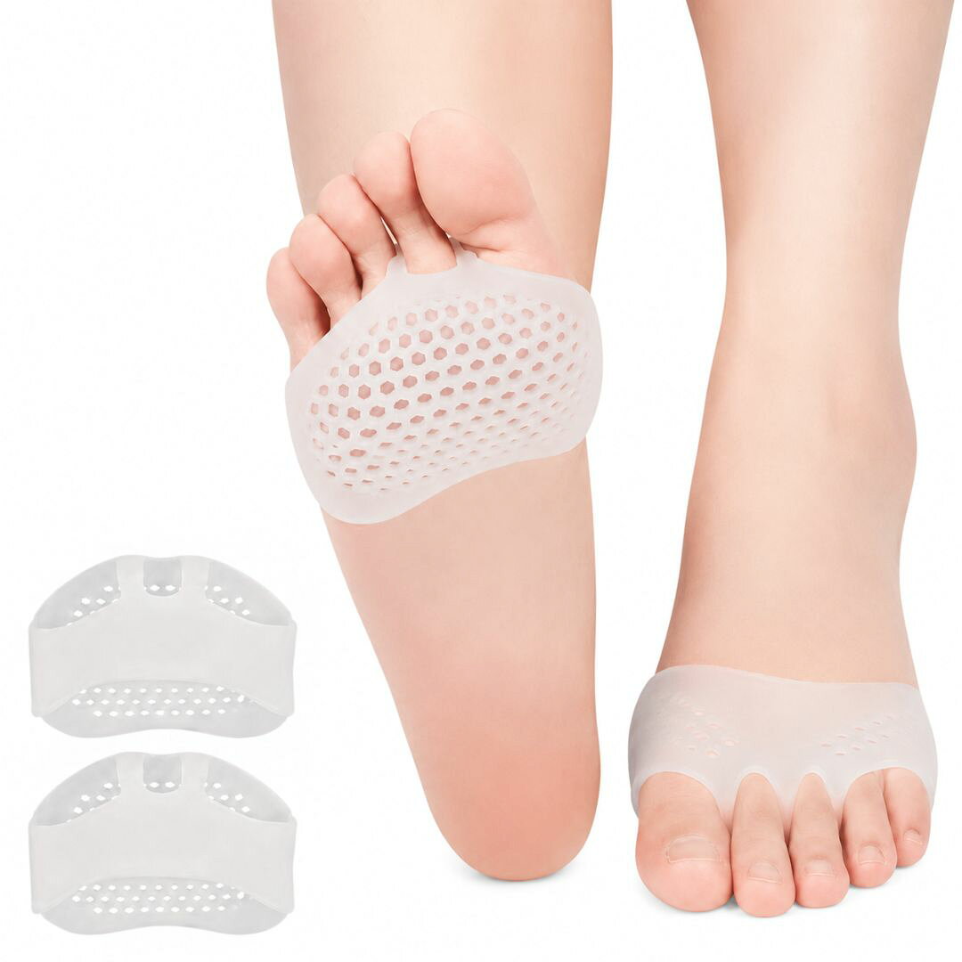 パンプスの前滑りを防ぐ つま先シリコンパッド 6ペア(12個) 全3カラー 通気穴薄型 ...