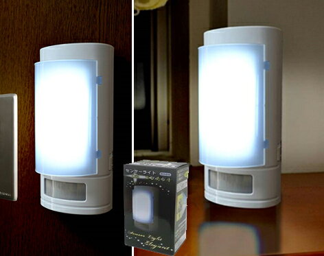 人感センサーで自動点灯 センサーライト・エレガント 6灯LED 電池式 単3x3(別売) ABS/PS D57xW80xH167mm 玄関/廊下/階段