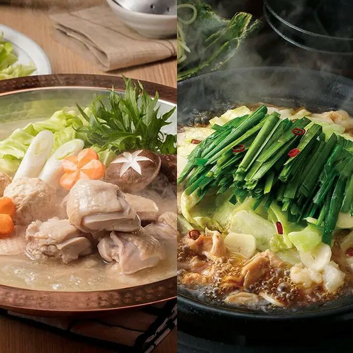「水たき料亭 博多華味鳥」の吟味されたスープと素材をご家庭で九州産銘柄鶏「華味鳥」は、その身が花びらのように美しい色をしていることから名付けられました。数種類の専用飼料を与えることで肉の臭みが少なく、鶏本来の旨みが引き出されています。福岡の博多・中洲に本店を構える｢水たき料亭 博多華味鳥｣の吟味されたスープと素材がご家庭でお楽しみいただけます。プリプリの牛小腸に鶏の中でも少量しかとれないハラミを加え、醤油味のスープで楽しむもつ鍋とセットでお届けします。■内容量：水たき濃縮スープ・華味鳥切り身・華味鳥つくね・もつ鍋スープ醤油（濃縮）・牛小腸 各200g、鶏はらみ100g、にんにくスライス5g、唐辛子1g■アレルギー：卵・乳・小麦■保存方法：冷凍■賞味期限：お届け時点で120日以上■サイズ：290×182×95mm（パッケージサイズ）■JANコード：4940983854732※産地直送（産直）の商品です 販売期間：～2027/3/31 AM10:00予定 商品終売や変更につきましては、1か月前にメルマガおよび新着情報にてご案内いたします。 ※やむを得ない事情により、事前のご案内なしで終売・変更となる場合もございます。あらかじめご了承ください。冷凍便でお届けします。到着後は冷凍庫で保存してください。生産者から直接お届けするため、他の商品とは別のお届けになります。