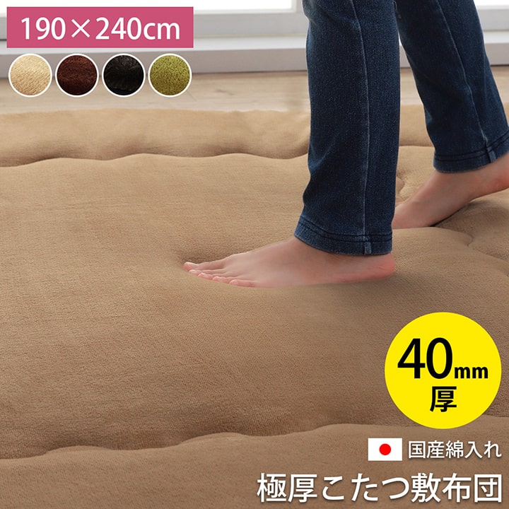 足元から、部屋の空気が変わる 国産 スムース F敷 こたつ敷き 約190×240cm