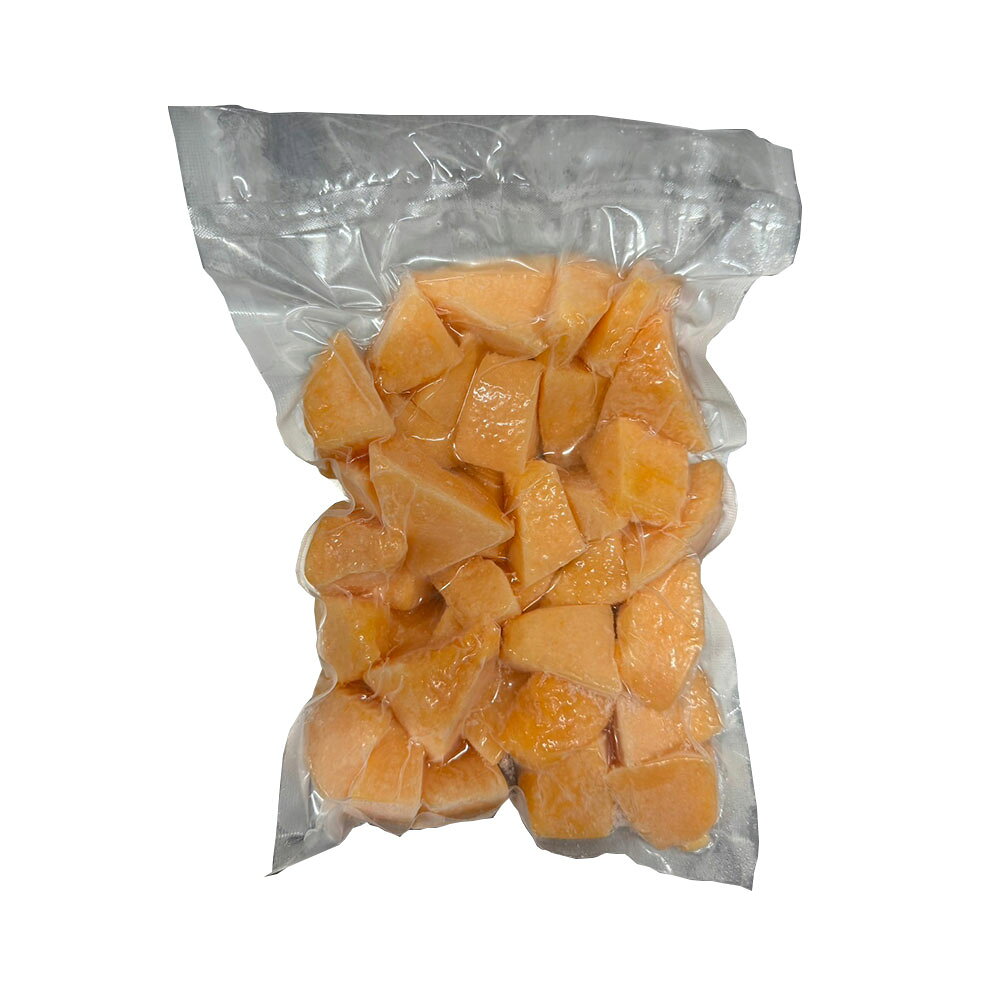 オアシス商事の濃厚な甘さが口いっぱいに広がる 北海道らんこし赤肉メロン 500g×2パック 冷凍フルーツ 贅沢デザート｜アングル2