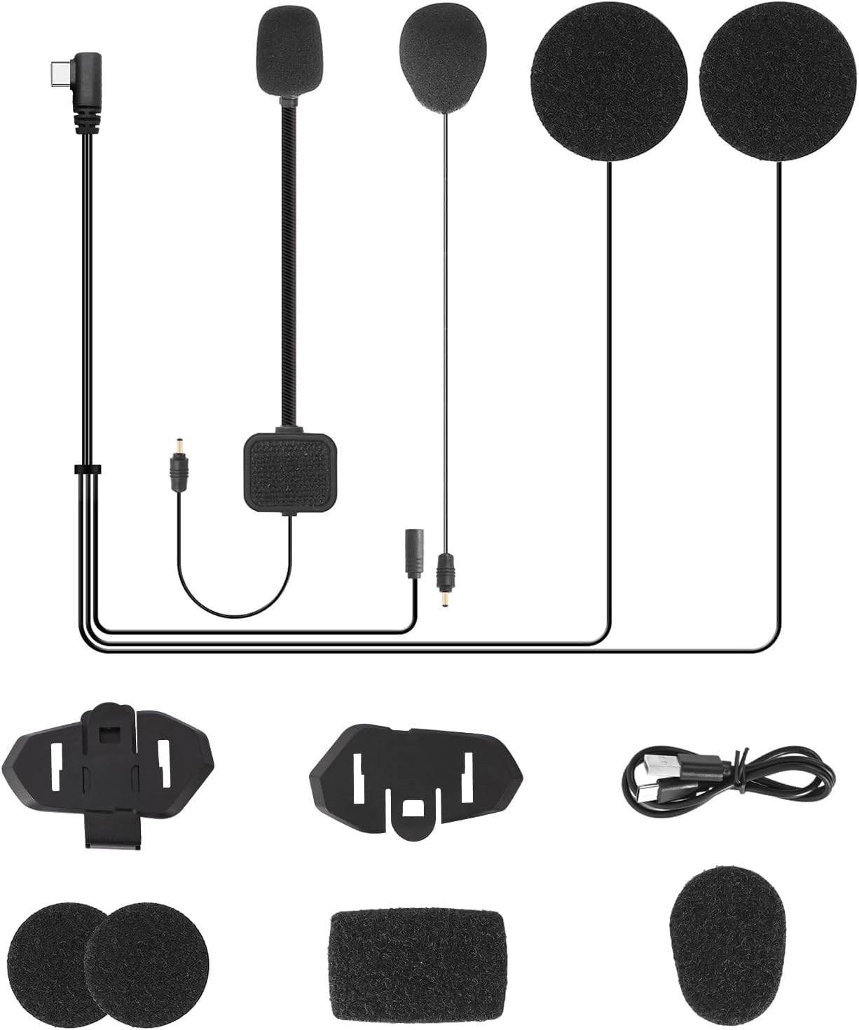 JESIMAIK バイク用インカム付属品セット R16/R16PRO適用 ヘルメットスピーカー&マイク 固定用粘着テープなど オプション品 薄型 コンパクトスピーカー