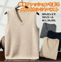 【10/17~10/22 6%OFFクーポン+P4倍】MINNUO 秋冬用 V ネック メンズカシミヤベスト 袖なし カジュアルジャケット風 男性用 ハイエンド...