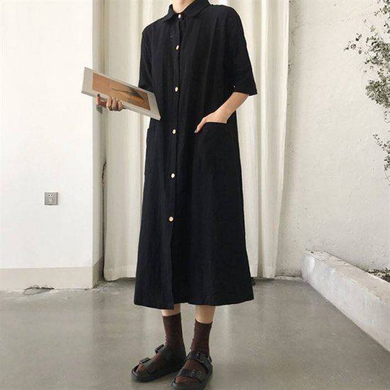 Rakuten - 【一部即納】シャツワンピース シャツワンピ 大きいサイズ ロングワンピース ロング丈 マキシ ロングシャツワンピース ゆったり ぽっちゃり 春新作 春物 春服