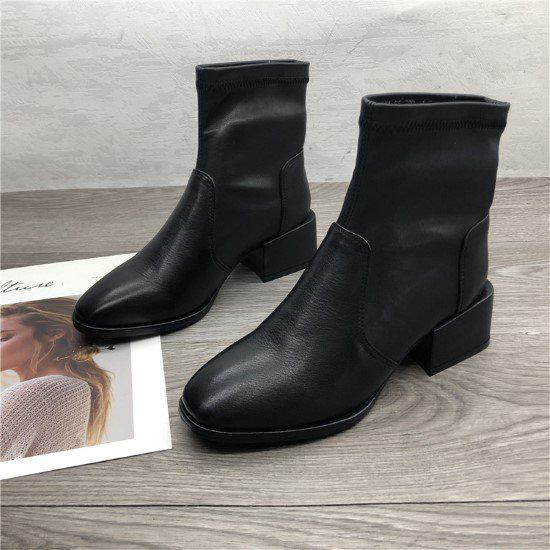 【取寄】ショートブーツ レディース ローヒール 疲れない 靴 シューズ 太ヒール 秋 冬 履きやすい 歩き..