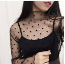 【取寄】大きいサイズ シースルー メッシュトップス レディース 長袖 レイヤード 春新作 春服 春物 ゆったり ぽっちゃり シースルートップス 韓国 オルチャン