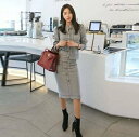 【取寄】ワンピース タイト 大きいサイズ 膝丈 タイトワンピース レディース 春新作 春服 春物 オフィス セットアップ カーディガン スカート