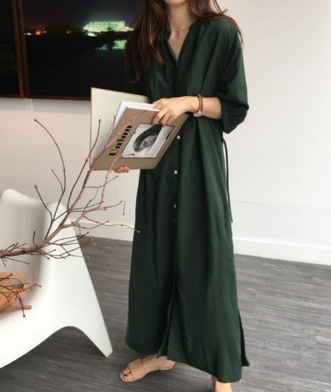【取寄】シャツワンピース シャツワンピ ロング丈 半袖 コットン ゆったり シャツ ワンピース シャツワンピ ロングワンピース 2019 秋冬新作 秋 秋色 秋服 秋sale シャツワンピース シャツワンピ