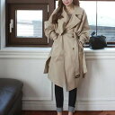 【取寄】トレンチコート コート レディース アウター ジャケット ひざ丈 ミモレ丈 ベルト付き コート カーキ 大きいサイズ 大人こなれ感 秋冬新作 秋 秋色 ...