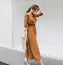 【取寄】シャツワンピース シャツワンピ ワンピース ロング マキシ丈 春夏新作 春服 夏服 春物 プリーツ リボン シャツワンピース シャツワンピ ワンピース ...