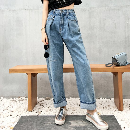 【取寄】デニムパンツ ジーンズ レディース ボトムス カジュアル ハイウエスト ワイドストレート デニム 大きいサイズ 春新作 春夏 春色 春服 夏服 春sale ゆったり シルエット デニムパンツ ジーンズ