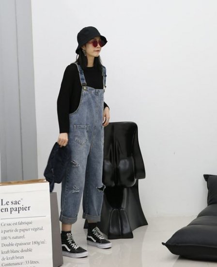 【取寄】オールインワン サロペット レディース ボトムス カジュアル デニム パンツ 大きいサイズ 選べる ダメージ加工 ノンダメージ 春新作 春 春色 春服 春sale ゆったり オールインワン サロペット