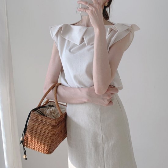 ノースリーブブラウスフリルレディー...