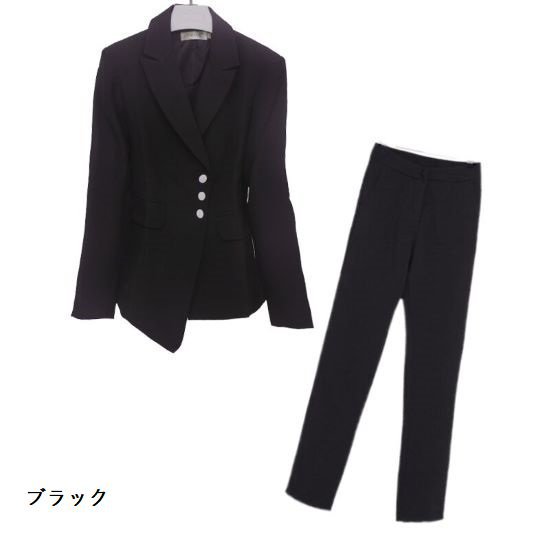 【取寄】スーツ レディース セット ビジネス ジャケット 大きいサイズ パンツ スーツセット フォーマル レディーススーツ OL 通勤 セレモニー パンツセット オフィス 着痩せ ロングパンツ 2点セット 2