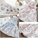 【取寄】花柄ワンピース キッズ 子供服 タンクトップ 夏服 ノースリーブ 蝶々 ジュニア スカート 女の子 リボン おそろい 可愛い 花柄 プリンセスドレス ウエストリボン バタフライ ふんわり おでかけ