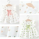 【取寄】ノースリーブワンピース 73cm-100cm 女の子 半袖 フライングスリーブ リボン 夏服 ワンピース 膝上丈 ミニスカート おしゃれ おでかけ 可愛い チュニック ベビー服 子供服 タンクトップ