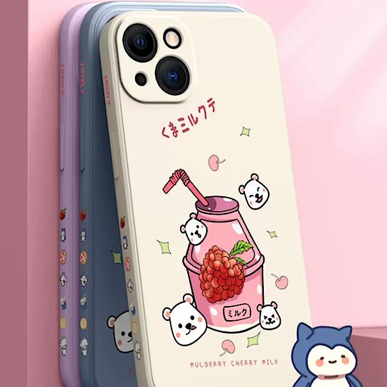 【取寄】iphoneケース 大人かわいい スマホケース クマ スイカ イラスト ベルトなし 小物アクセサリー 携帯ケース かわいい カラフル 保護ケース 落下防止 ホワイト ピンク パープル グレー グリーン ブラック iPhone 13 iPhone 13 Pro iPhone 13 Pro Max iPhone 13 mini