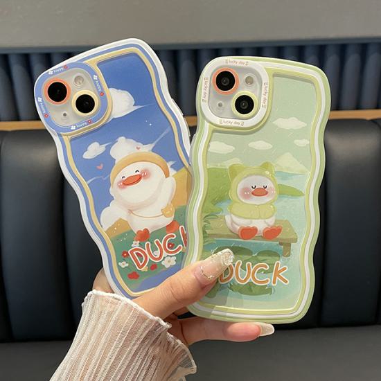 Rakuten - 【取寄】スマホケース スマホカバー iPhoneケース 保護カバー レディース シリコン 落下防止 アヒル ダック あひる イラスト おしゃれ かわいい キュート 英字 プリント iphone アイフォン iPhone13 iPhone12 pro max iPhone11 X XS XR 8 7 plus 6 6S SE グリーン ブルー
