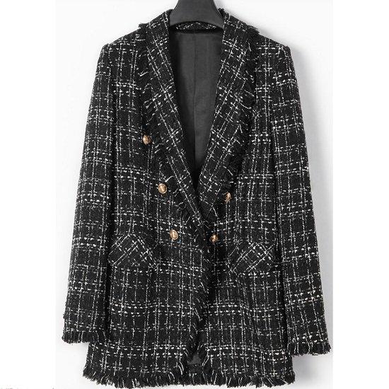 【取寄】ツイードジャケット ジャケット レディース 秋 冬 ゆったり 長袖 アウター 羽織 テーラード 体型カバー ミドル丈 パーティー お呼ばれ 二次会 食事会 発表会 おしゃれ きれいめ オトナ女子 フェミニン エレガント お出かけ 韓国 通勤 通学 ビジネス 20代 30代 40代