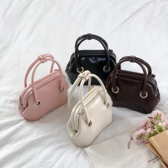 【取寄】ミニショルダー レトロ レディース フェイクレザー ショルダー 2way ポーチ バッグ 黒 白 おしゃれ かわいい ミニショルダー レトロレディース フェイクレザー ショルダー2way お財布バッグ