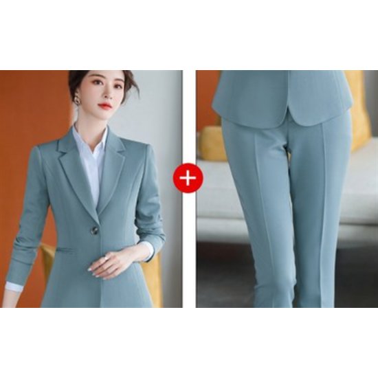 【取寄】セットアップスーツ 大きいサイズ 2XL 3XL 4XL スタイリッシュ 上下セット エレガント フォーマル シンプル 長袖 レディーススーツ パンツスーツ 無地 通勤 ビジネス 2点セット オフィス