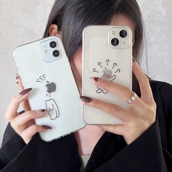 Rakuten - 【取寄】iPhoneケース レディース ホワイト 白 クリア 無地 落下防止 シリコン 保護ケース カジュアル iPhone 13 iPhone 12 iPhone 11 iPhone X