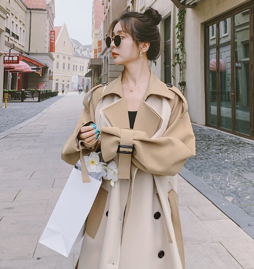 【取寄】トレンチコート バイカラー レディース スプリングコート 春 秋 トレンチ シンプル アウター コート 羽織 大きいサイズ 長袖 韓国 コントラスト ロングコート ロング丈 トレンチコート バイカラー