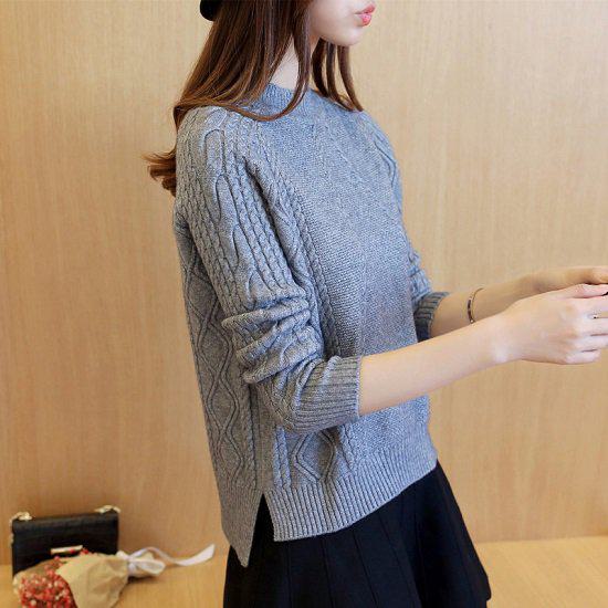 【取寄】ニット セーター 長袖 レディース トップス 秋 冬 クルーネック プルオーバー カットソー シンプル 楽ちん フェミニン ガーリー おしゃれ オトナ女子 きれいめ デイリー お出かけ 通勤 通学 デート 女子会 20代 30代 40代 ワインレッド ピンク グレー オフホワイト